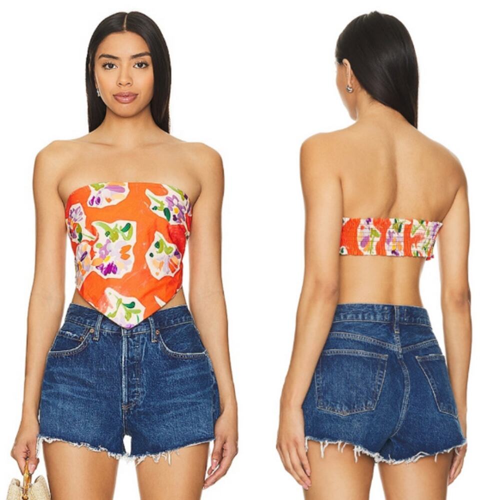 Rays for Days Ivy Top Medium Tropical Hawaii Spring Summer Floral Maximalist